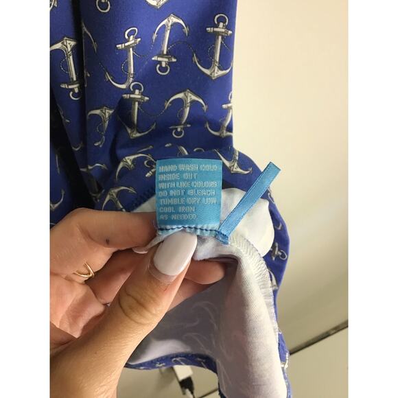 Women's J.McLaughlin Blue Anchor Patterned Dress‎ Size Small - Picture 7 of 7